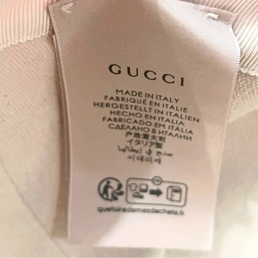 Gucci Pink GG Monogram Canvas Cotton Baseball Cap Hat - Picture 8 of 10